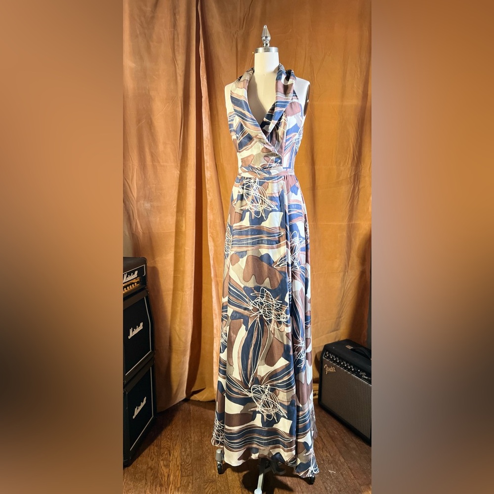 Rachel Zoe halter silk maxi dress 2012 ready to wear collection size 8